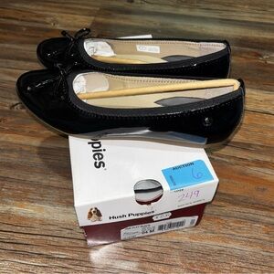 Hush Puppies Girls' Josie Black Ballet Flats Size 4 Youth New